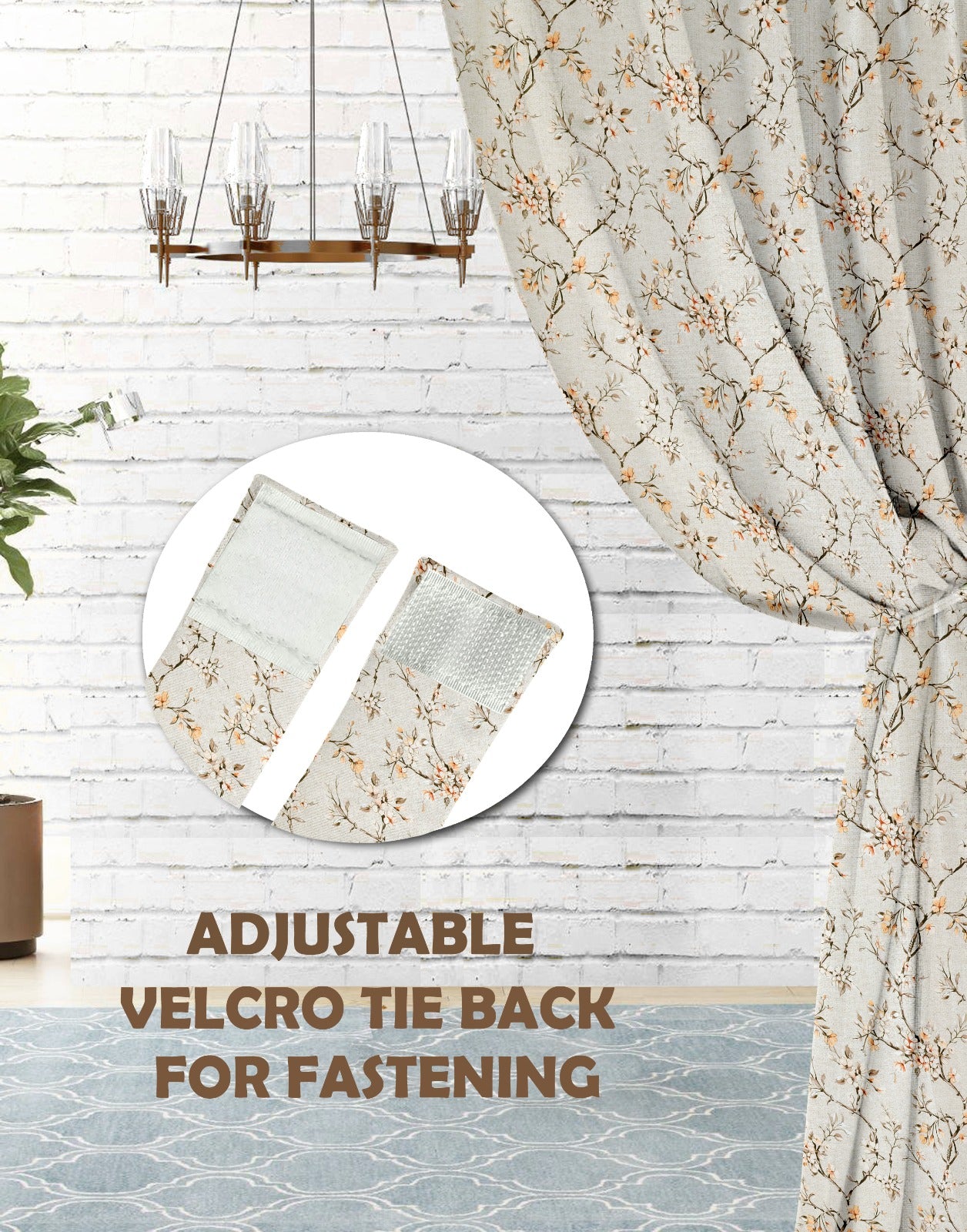Comic Cream Blackout Curtains – Timeless Floral Elegance with Light-Blocking Design