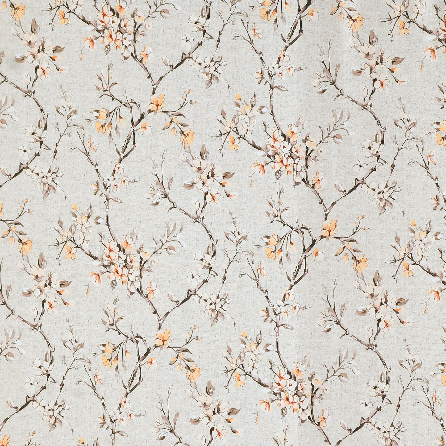 Comic Cream Blackout Curtains – Timeless Floral Elegance with Light-Blocking Design