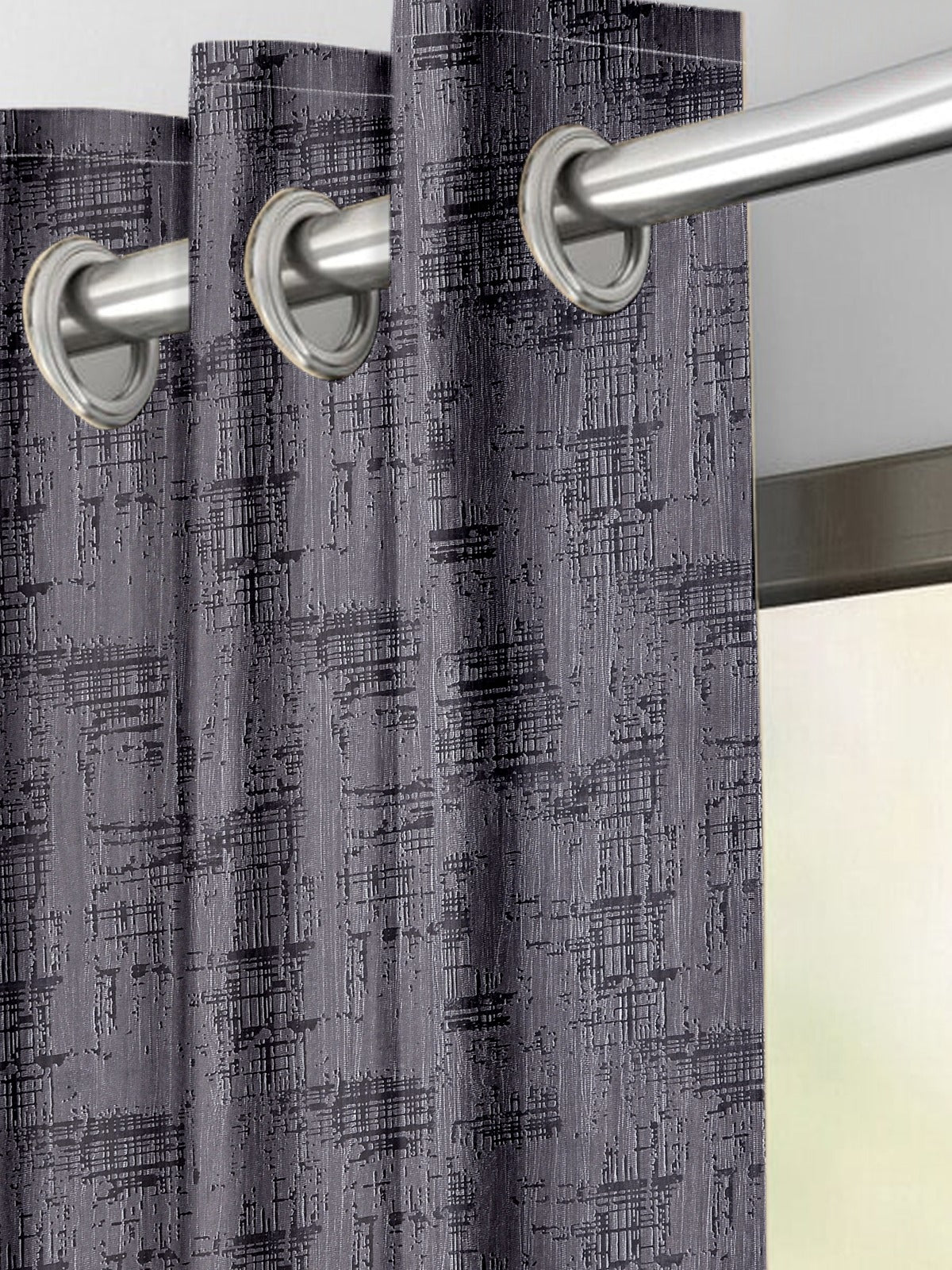 Ice Crush Grey Curtains – Modern Textured Elegance for Sophisticated Interiors
