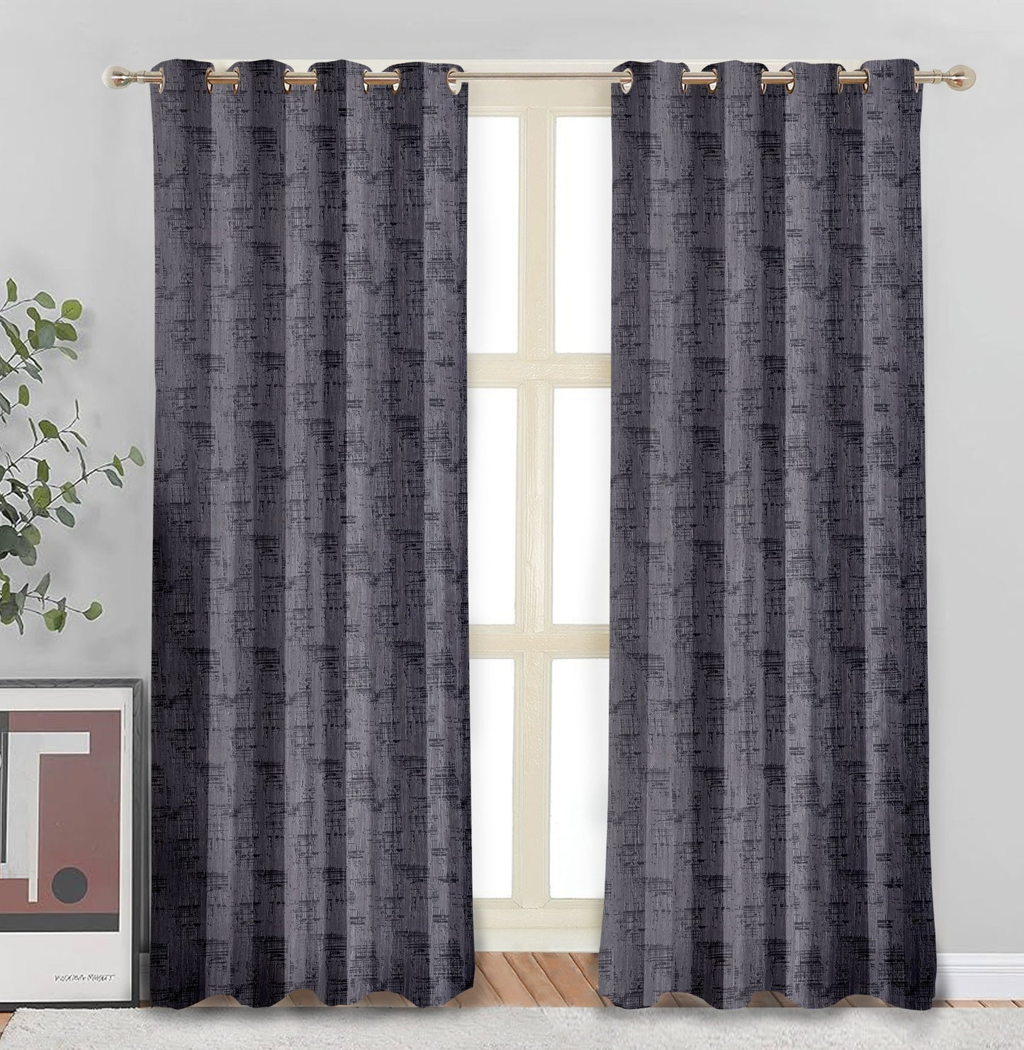 Ice Crush Grey Curtains – Modern Textured Elegance for Sophisticated Interiors