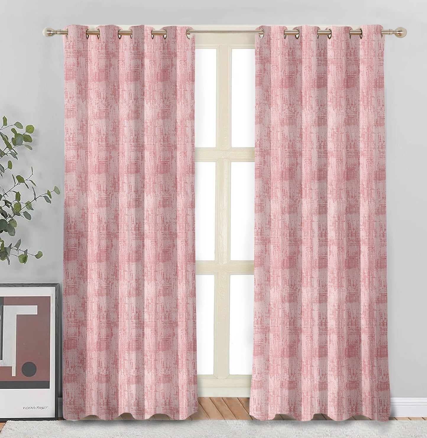 Ice Crush Rose Curtains – Subtle Textured Elegance for Modern Living Spaces