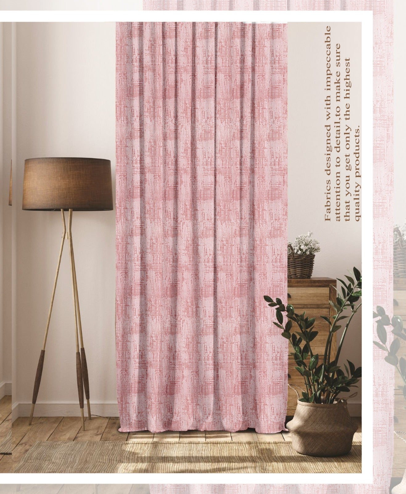 Ice Crush Rose Curtains – Subtle Textured Elegance for Modern Living Spaces