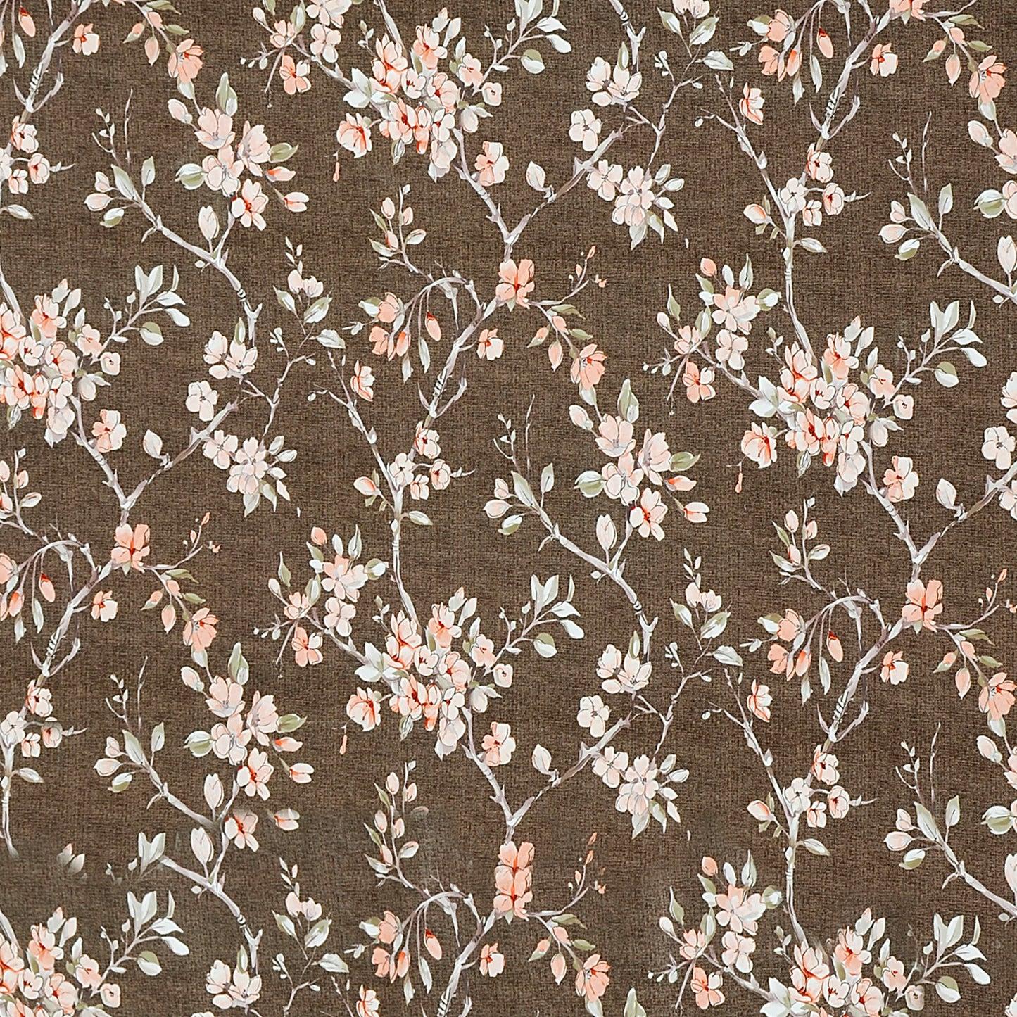 Comic Coffee Brown Blackout Curtains – Warm Floral Sophistication with Light-Blocking Comfort