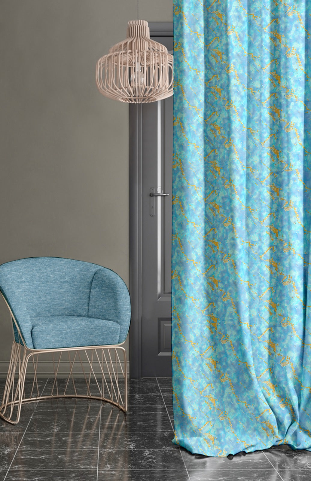 Digi gold Aqua Curtains – Vibrant Elegance
