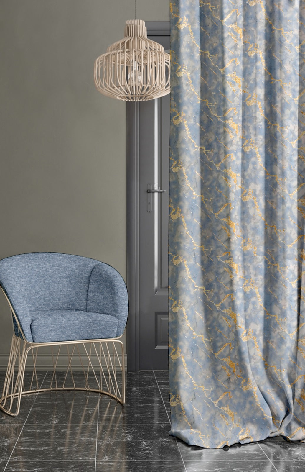 Digi gold Grey Curtains – Timeless Glamour