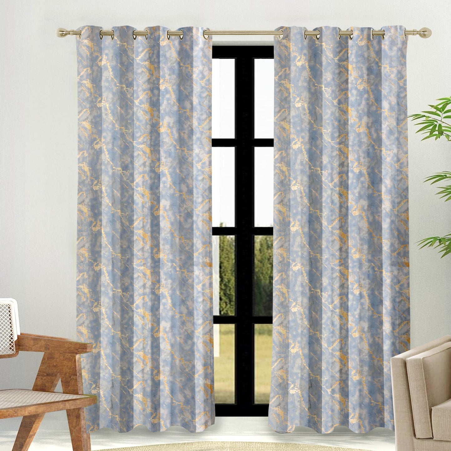 Digi gold Grey Curtains – Timeless Glamour