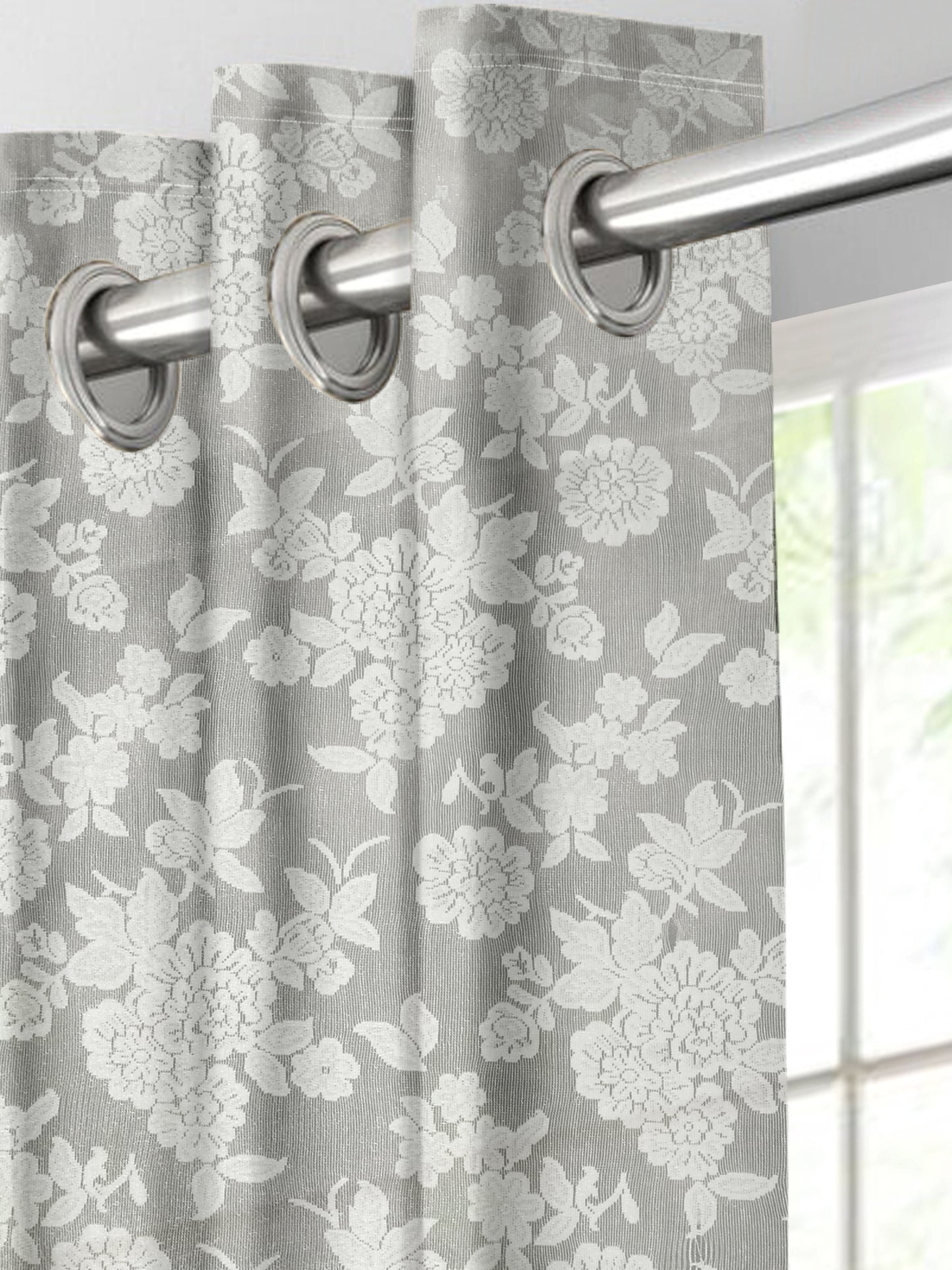 Elen Grey Floral Curtains – Modern Elegance