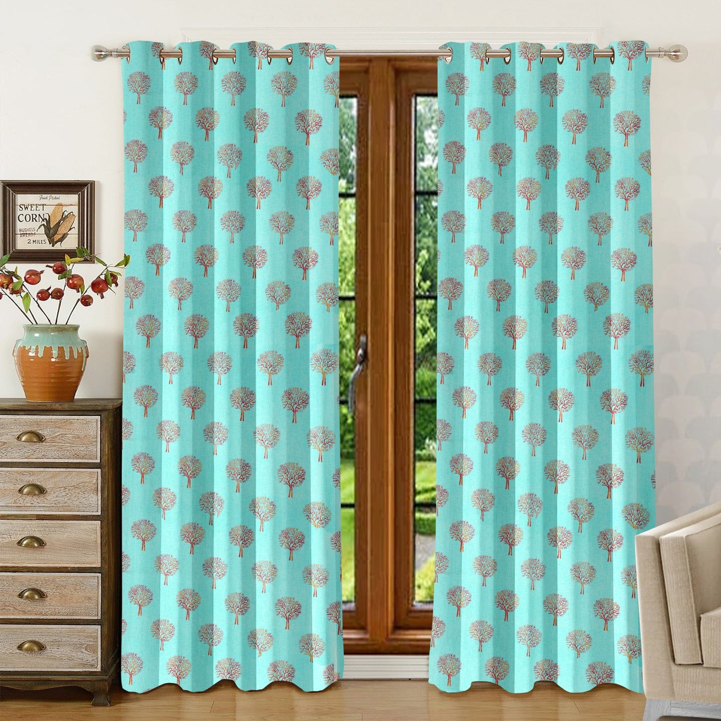 Forex Aqua Tree Curtains – Refreshing Elegance