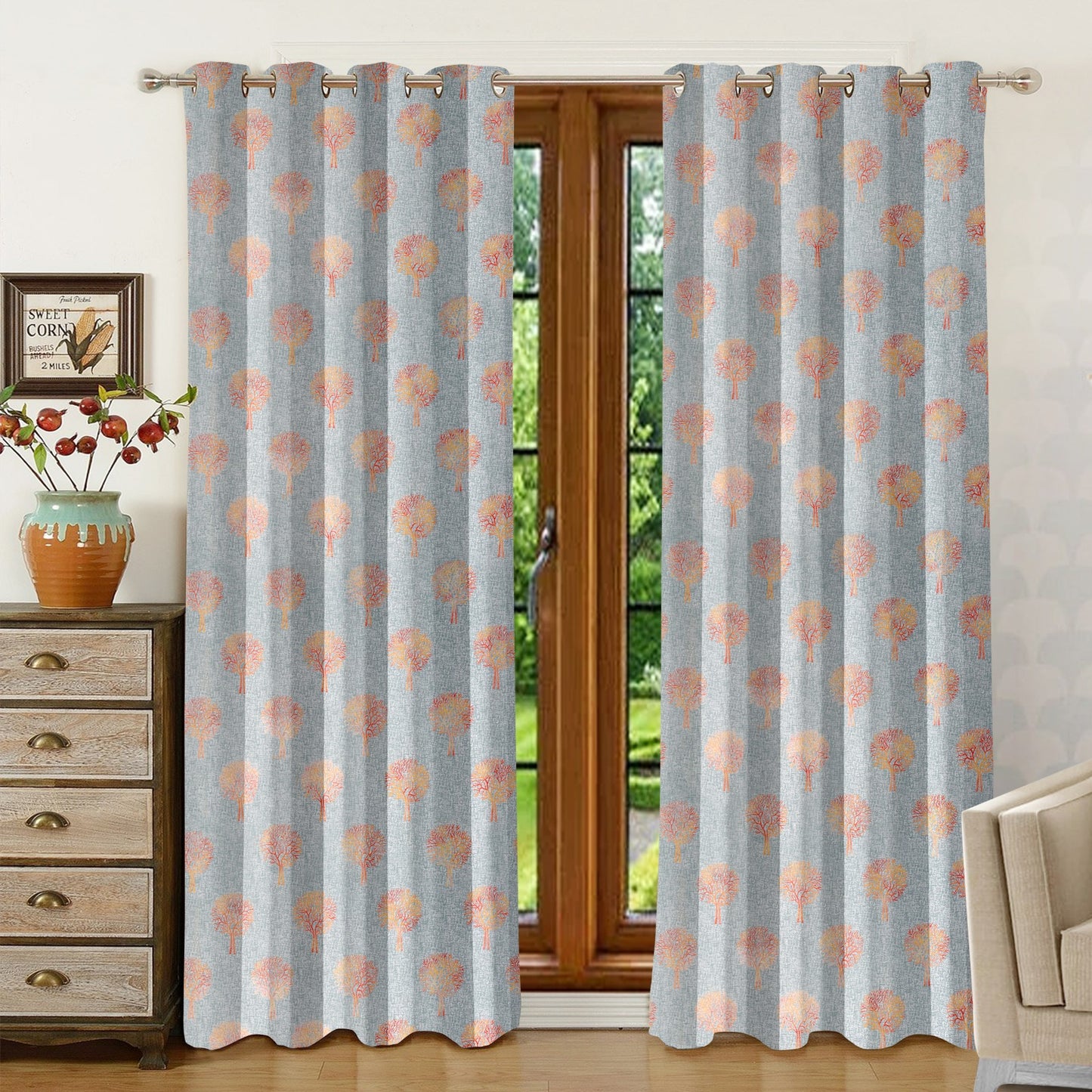 Forex Grey Tree Curtains – Elegant Nature Accents