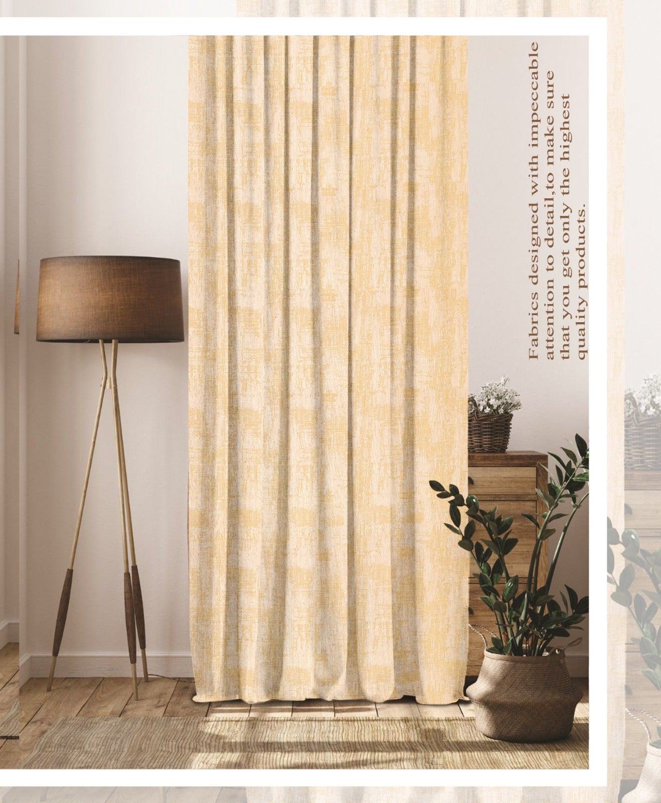 Ice Crush Cream Curtains – Soft Textured Elegance for Warm and Bright Interiors