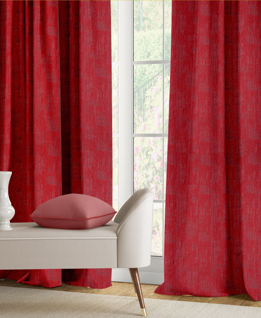 Ice Crush Maroon Curtains – Bold Textured Elegance for Sophisticated Spaces