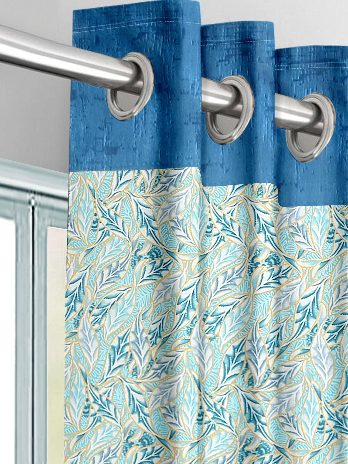 Ornate Blue Curtains – Refreshing Botanical Touch
