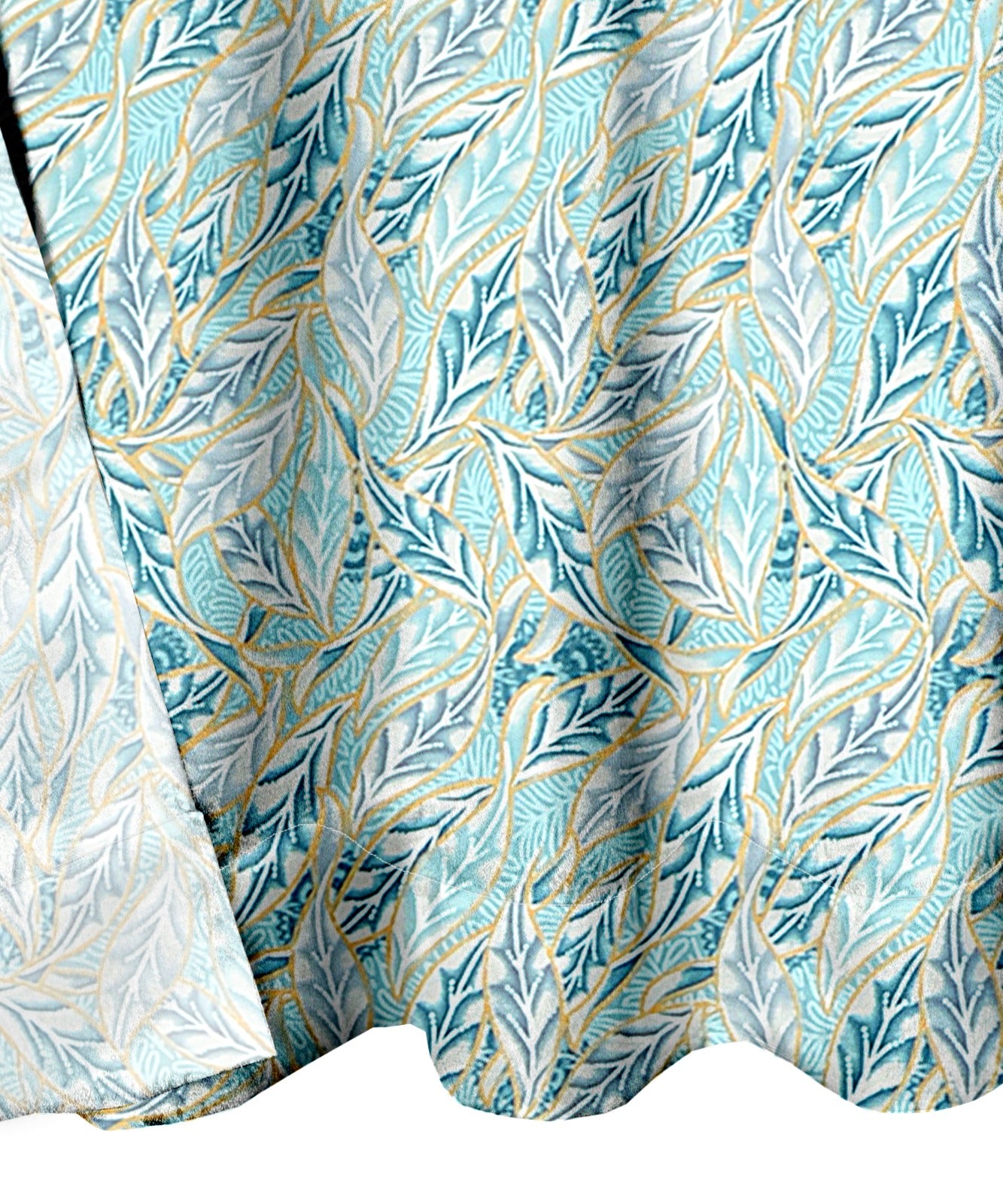 Ornate Blue Curtains – Refreshing Botanical Touch