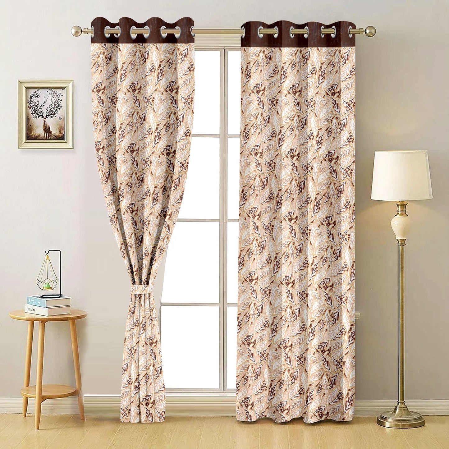Ornate Coffee Curtains – Warm Botanical Charm