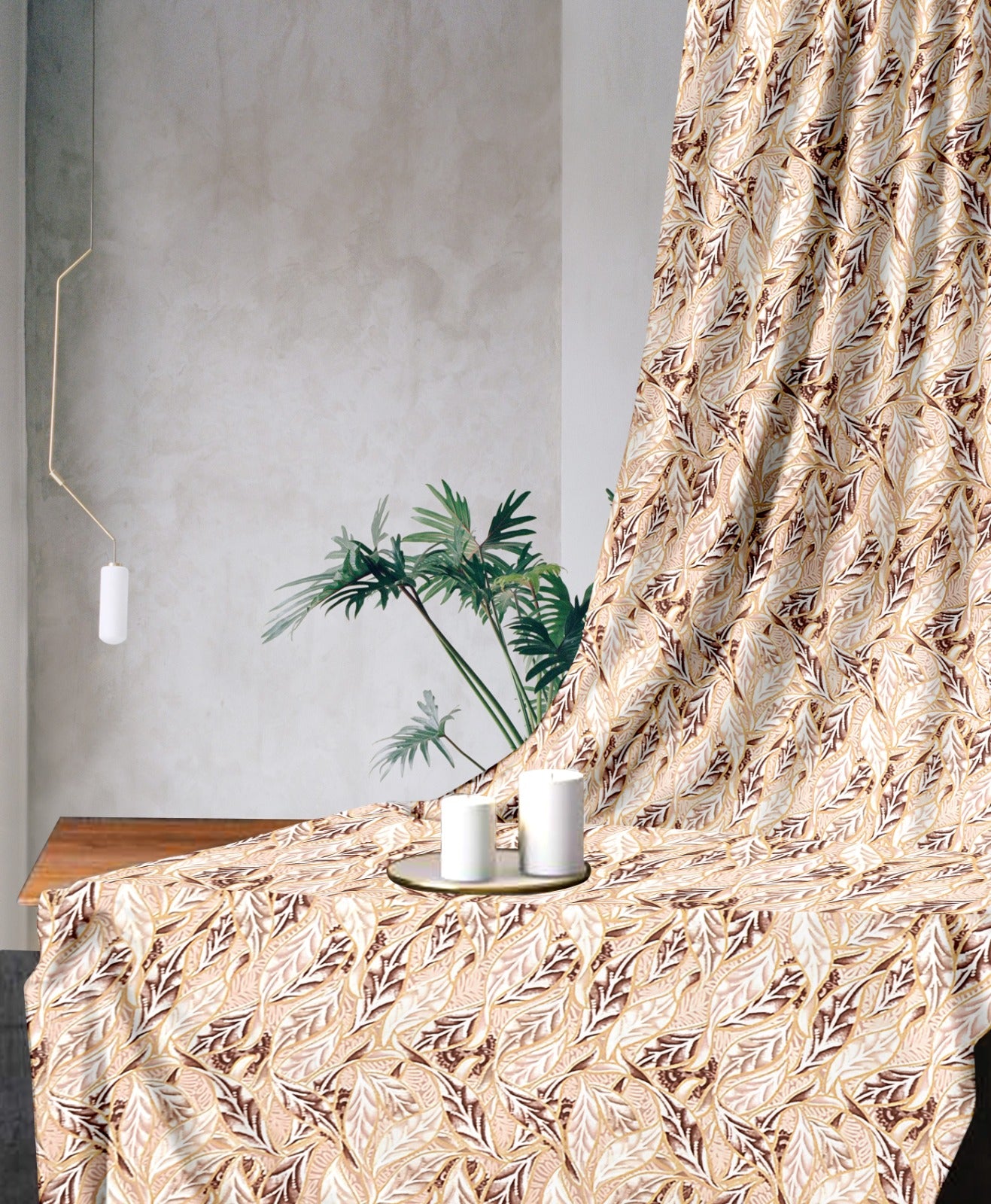 Ornate Coffee Curtains – Warm Botanical Charm