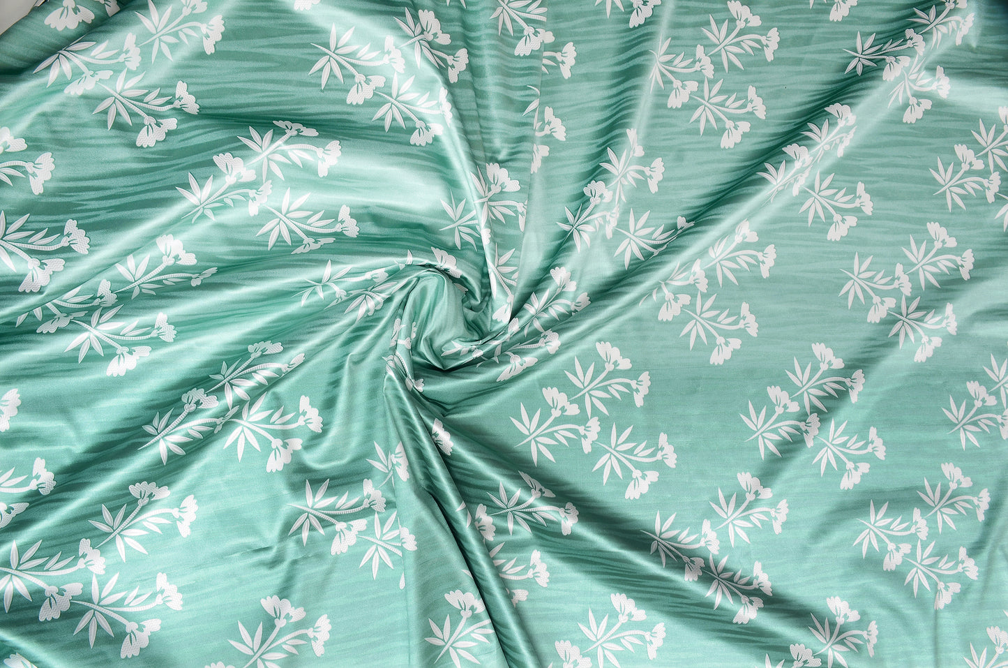 Remy Aqua Curtains – Bamboo Floral Elegance