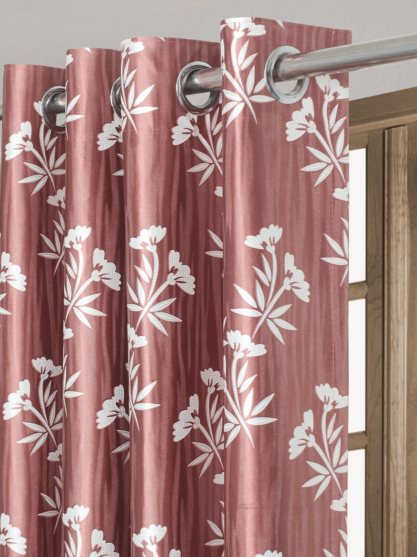 Remy Rusty Red Curtains – Enchanting Floral Bamboo Floral Design