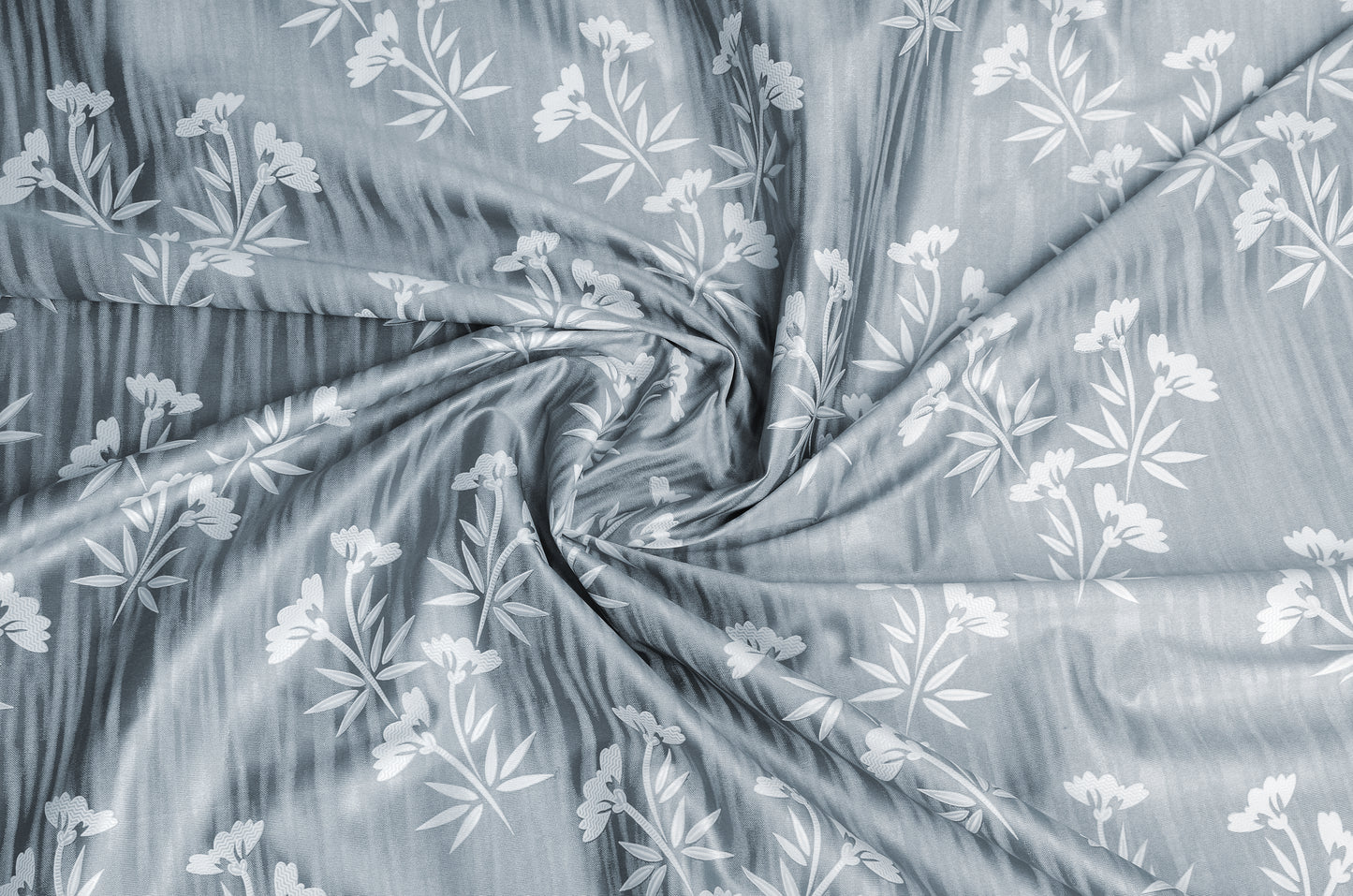 Remy Grey Curtains – Delicate Bamboo Floral Patterns for a Sophisticated Touch