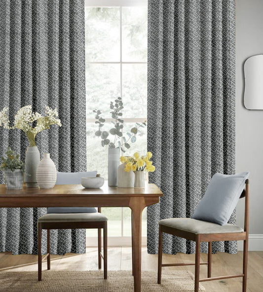 Radiance Grey Curtains – Modern Geometric Design for Sleek and Stylish Interiors