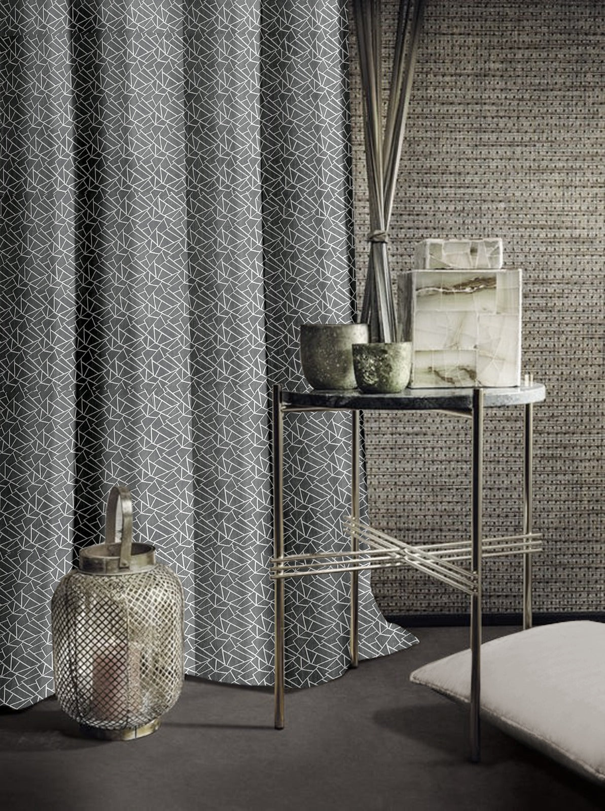 Radiance Grey Curtains – Modern Geometric Design for Sleek and Stylish Interiors