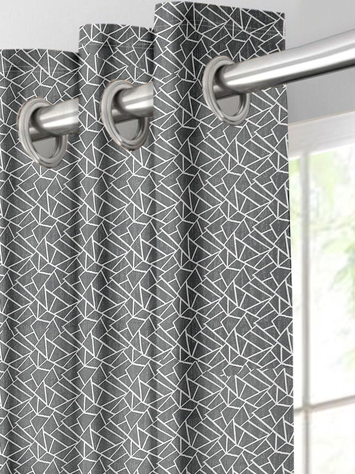 Radiance Grey Curtains – Modern Geometric Design for Sleek and Stylish Interiors