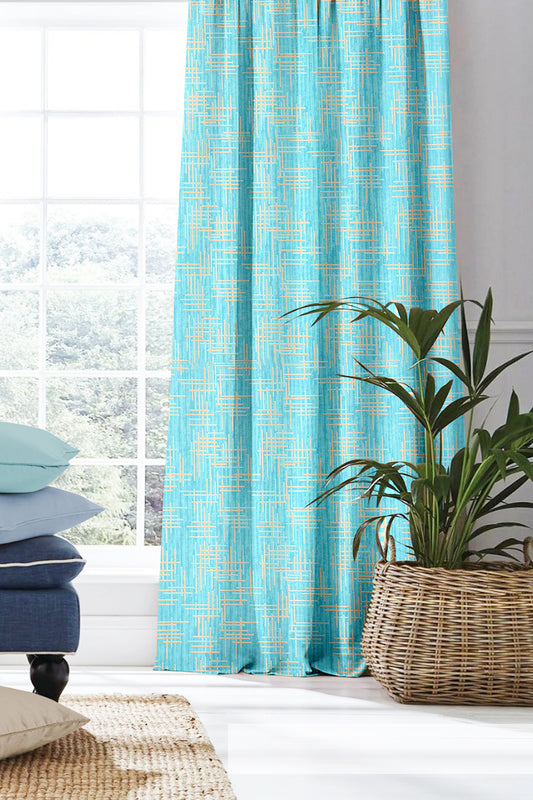 Santino Blue Curtains – Vibrant Linear Design for a Fresh and Modern Look