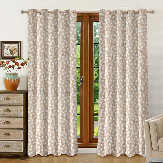 Titan Copper Curtains – Elegant Leafy Design for a Warm and Natural Ambiance