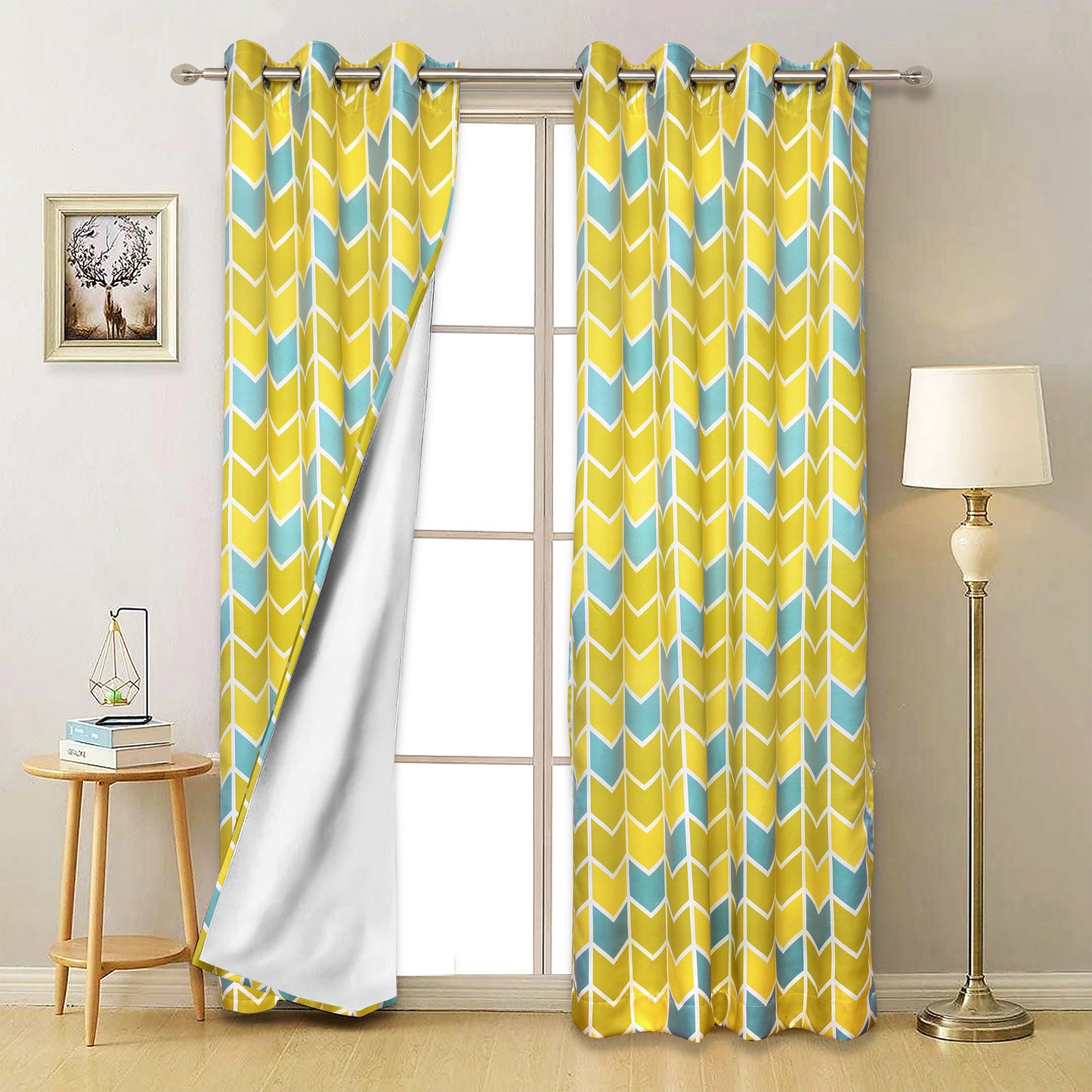Upton Green Chevron Curtains – Vibrant Geometric Design with Energy-Efficient Blackout