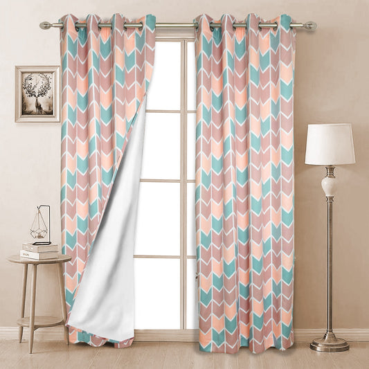 Upton Pink Chevron Curtains – Soft Geometric Design for Modern and Subtle Interiors